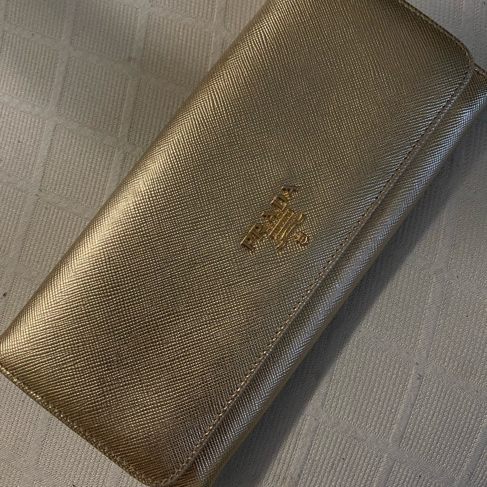 Prada Gold Long Wallet